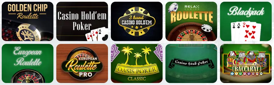 Jeux de table au SIMSINOS CASINO