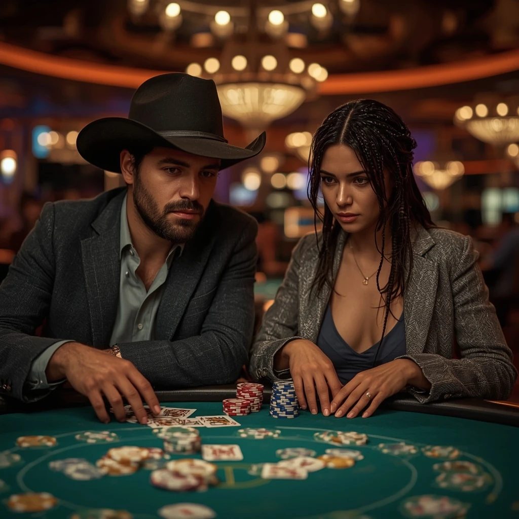 photo de deux joueurs jouant au poker au casino SIMSINOS