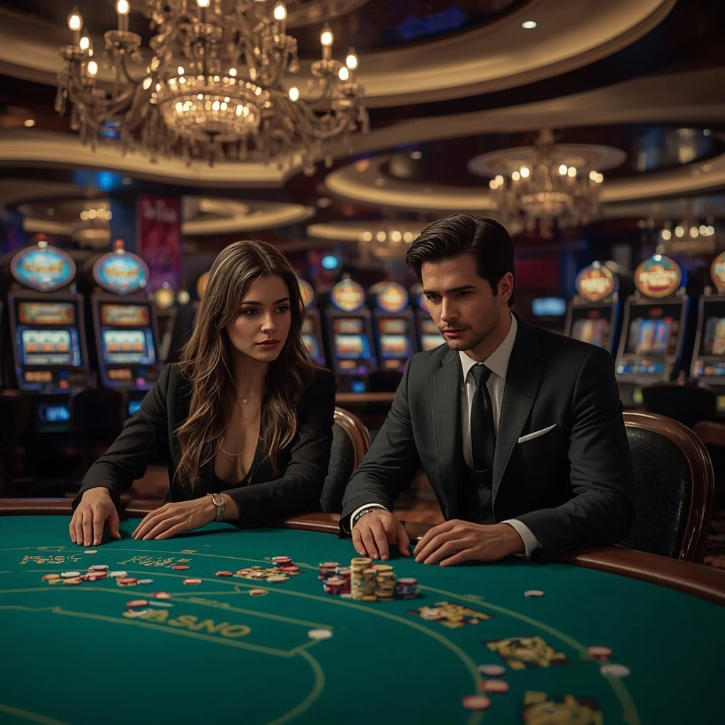Deux joueurs de poker dans un SIMSINOS CASINO